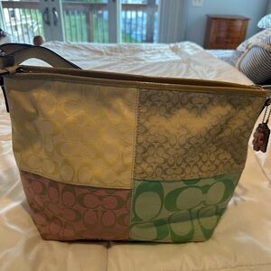 Coach Yellow and Cream Tote Bag